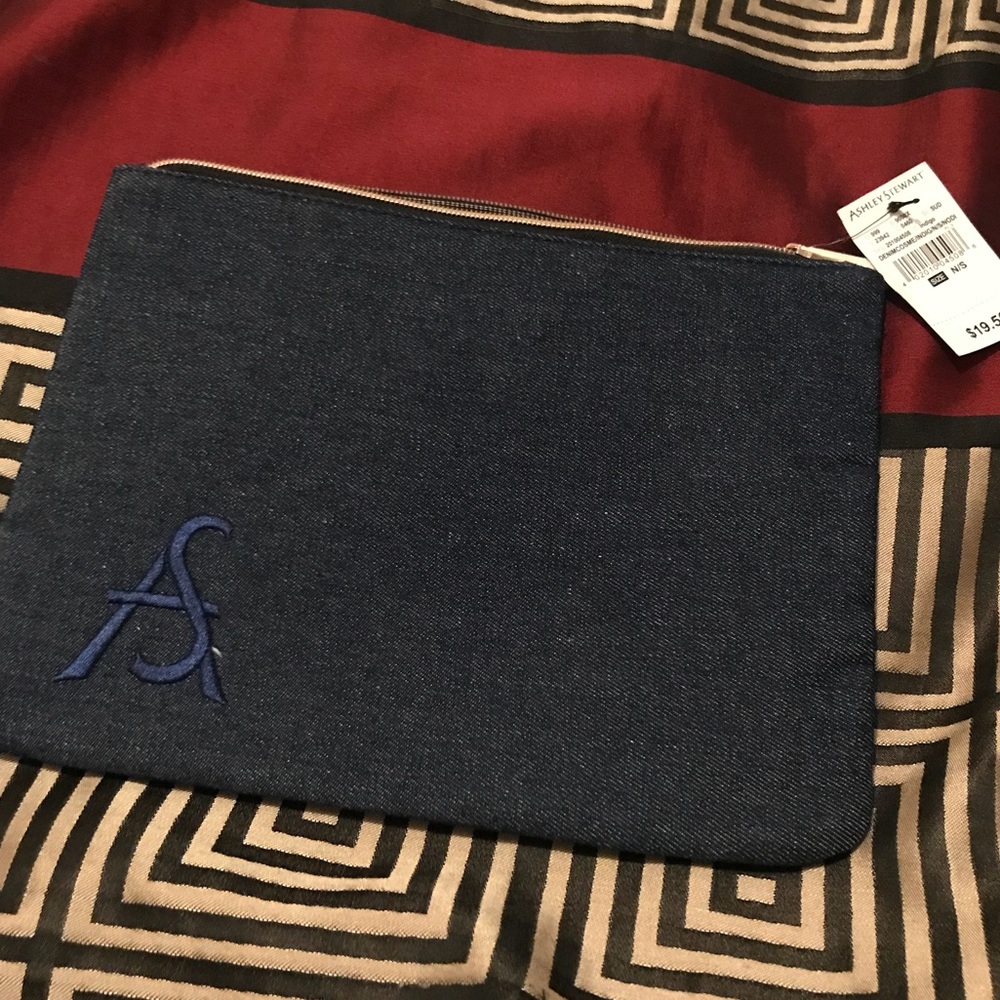 Ashley Stewart Denim Cosmetic Bag